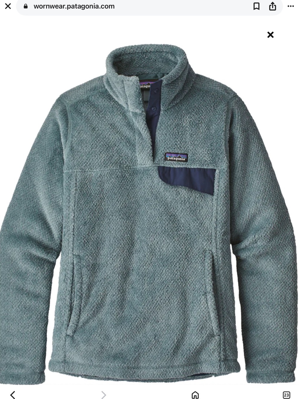 Patagonia Re-tool Snap T pullover Teal Pullover Fleece purple.  Pocket medium